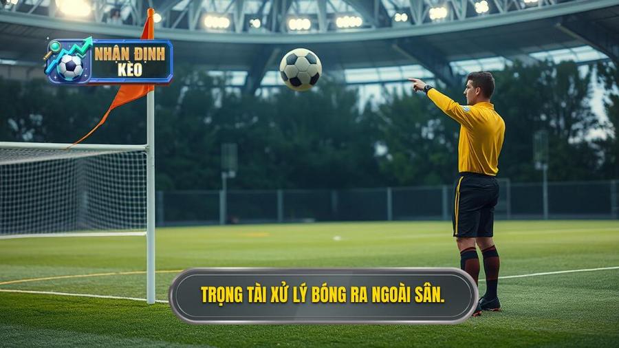 2. Trọng tài xử lý bóng ra ngoài sân.